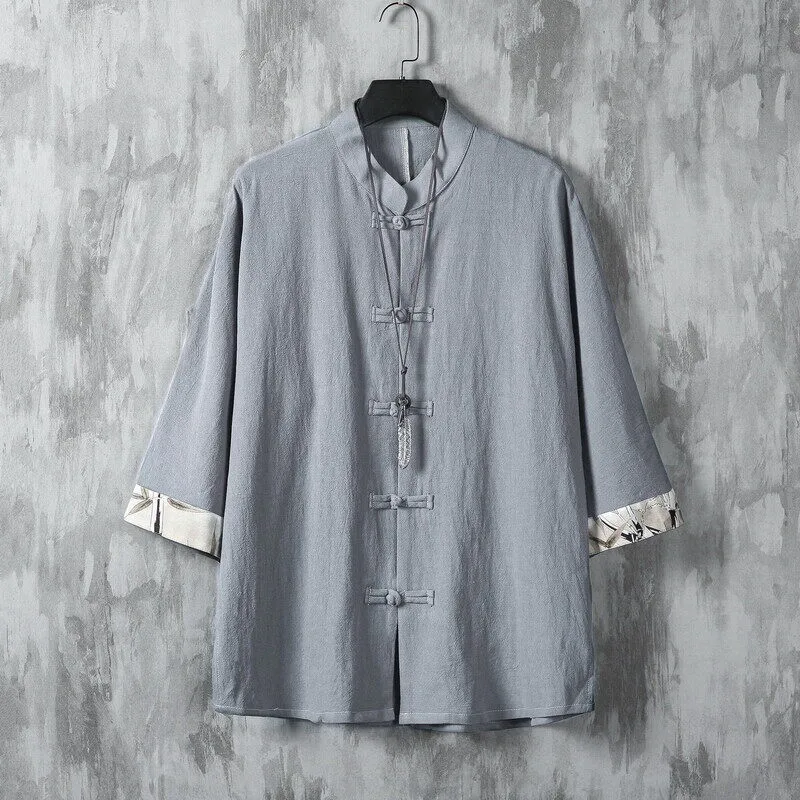 Wind Men's Chinese 3/4 Sleeve Shirt