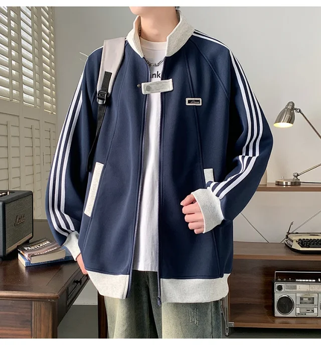 Men's Oversized Patchwork Cardigan Detail