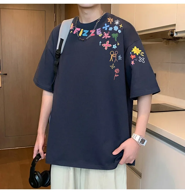 Men's Heavyweight Cotton Plus-Size T-Shirt Detail
