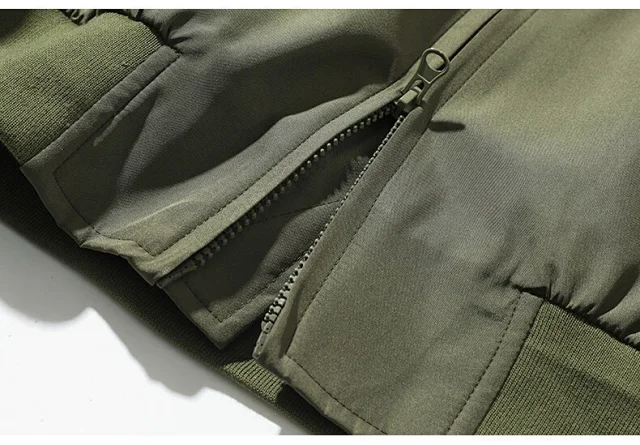 Men's Oversized Cropped Vintage Bomber Jacket Detail