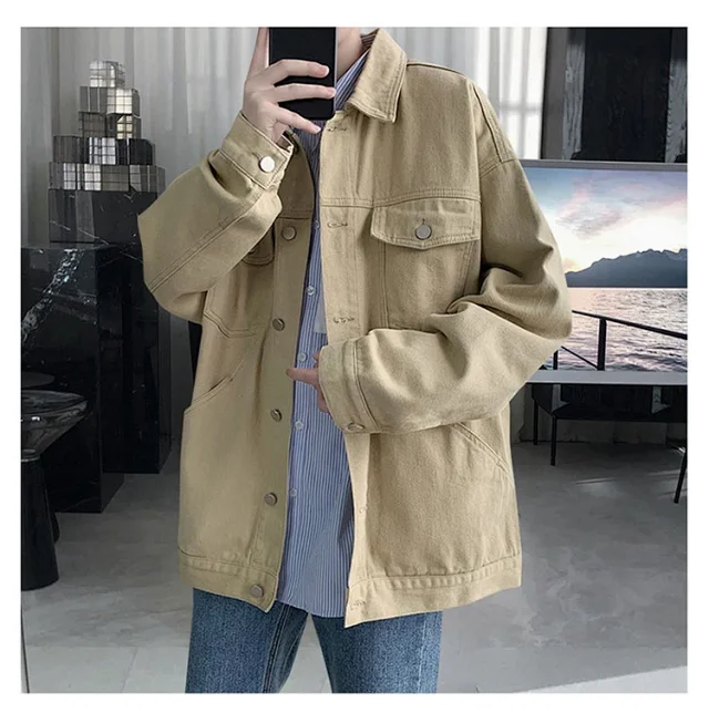 Men's Oversized Street Denim Jacket Detail