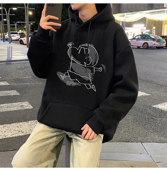 Men's Cotton Hoodie Cartoon Youth Loose Detail