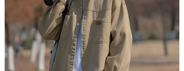 Men's Vintage Denim Long Sleeve Shirt Detail
