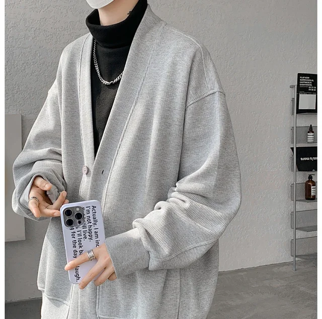 Men's Spring/Fall Cotton Knit Cardigan Detail
