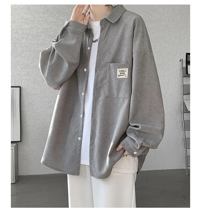 Men's Vintage Corduroy Long Sleeve Shirt Detail