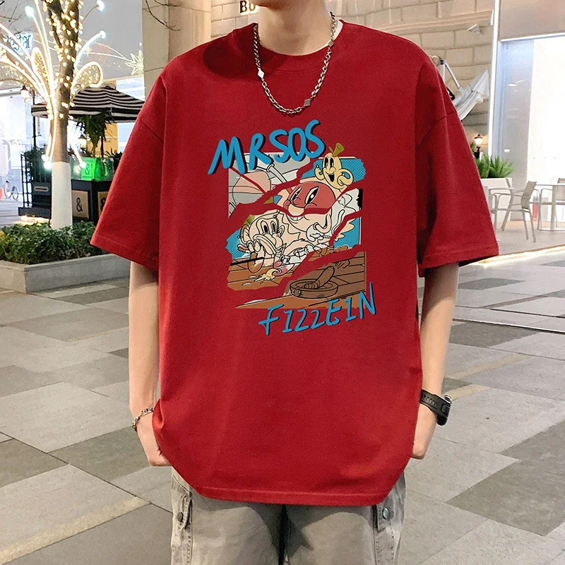 Plus Size Men's Summer Cartoon Tee