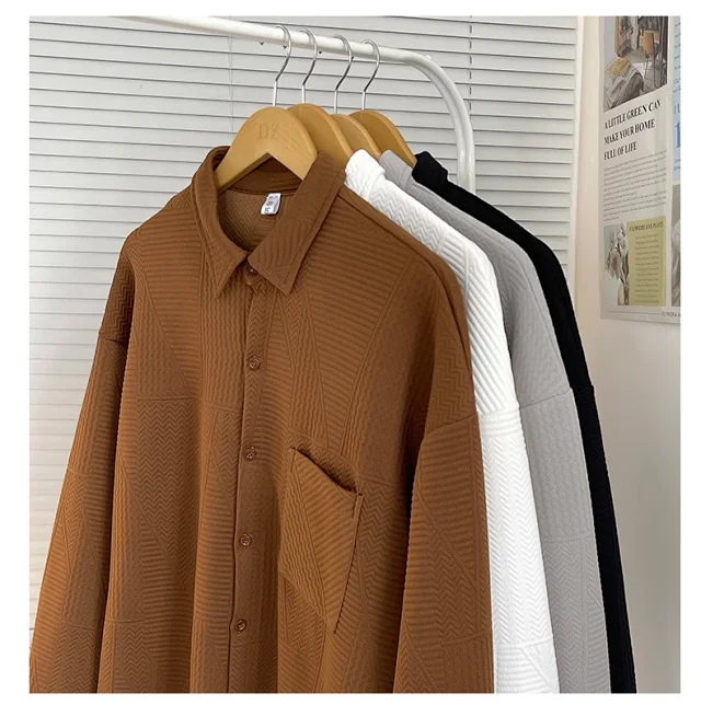 Japanese-Style Vintage Men's Corduroy Shirt Detail