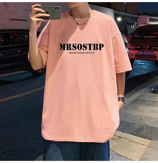 Men's Oversized Cotton Tee 2025 Rose-Print Detail