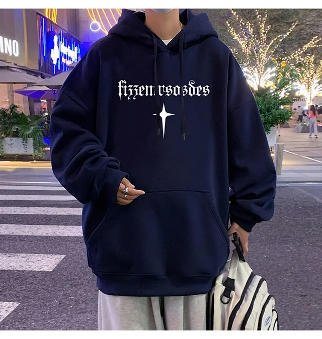 Men's Heavy Fleece Retro Hoodie Oversized Detail