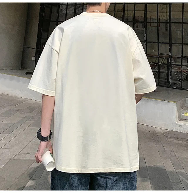 2025 Men's Bear Print Heavyweight Cotton T-shirt Detail