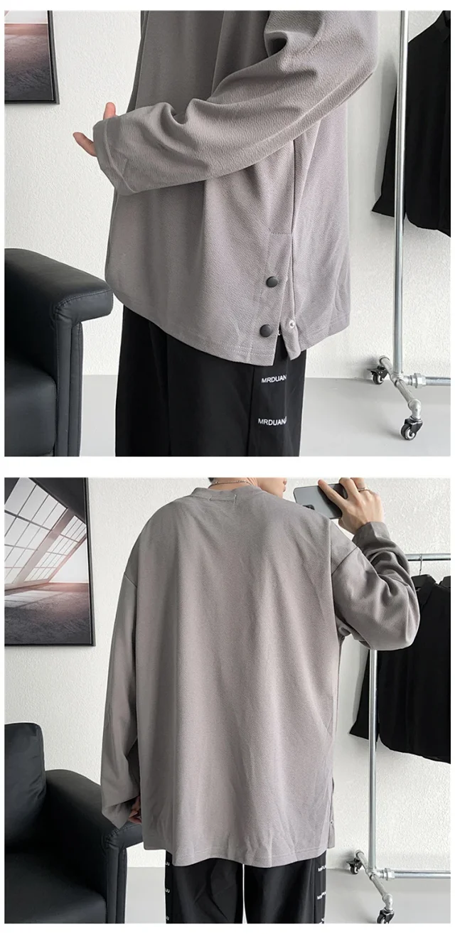 Men's HK Style Button-Down Long-Sleeve Tee Detail