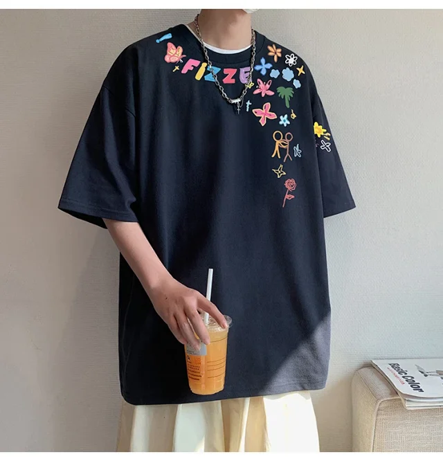 Men's Heavyweight Cotton Plus-Size T-Shirt Detail