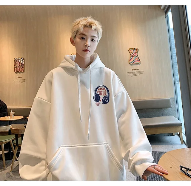 2025 Men's Cotton Hoodie (Hong Kong Style, Loose, Streetwear) Detail