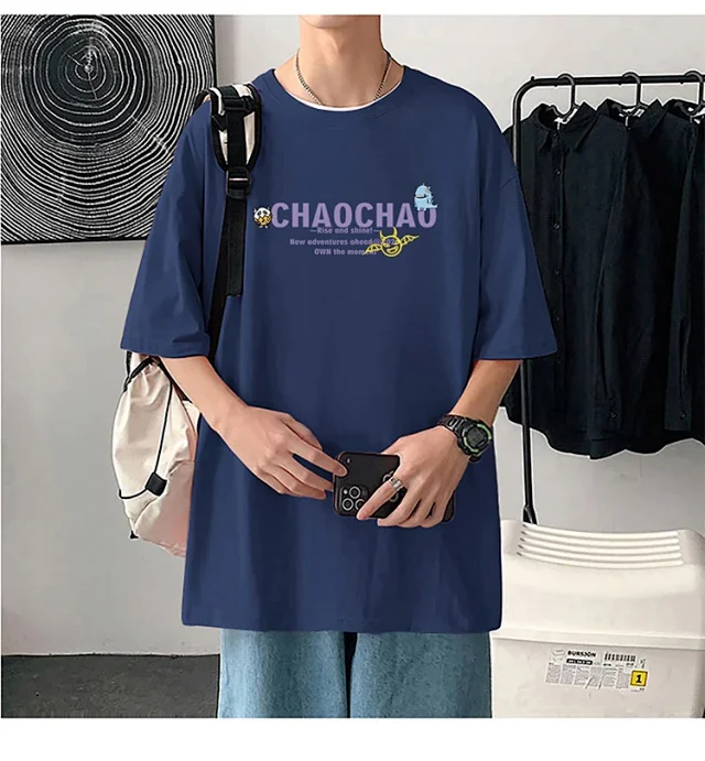 Men's Loose Fit Cotton Graphic T-Shirt Detail
