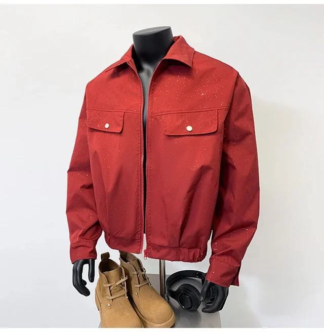 Starry Sky Men's Edgy Flight Jacket Detail