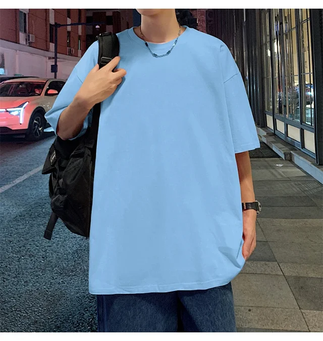 Men's Summer Oversized Heavyweight Cotton T-Shirt Detail