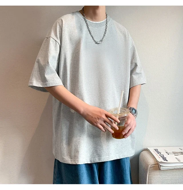 Men's Heavyweight Cotton Summer T-Shirt Two-Pack Detail