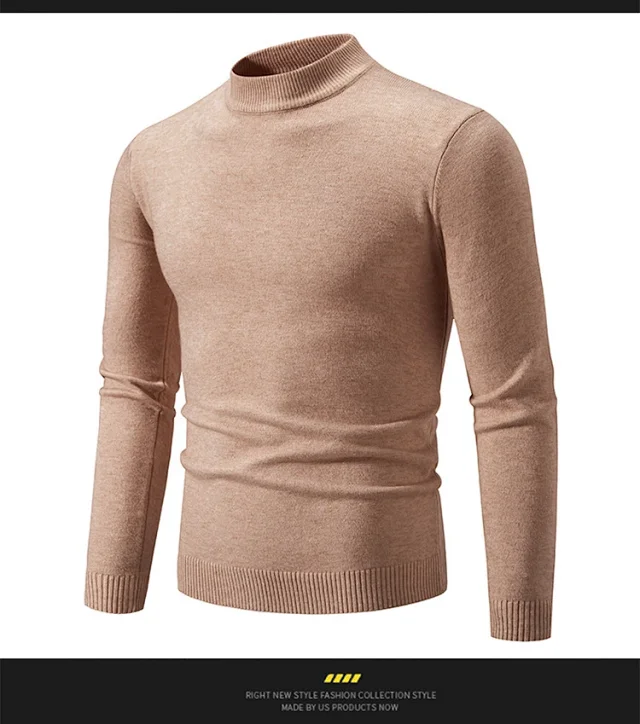 Men's Slim Fit Mock Neck Sweater Detail