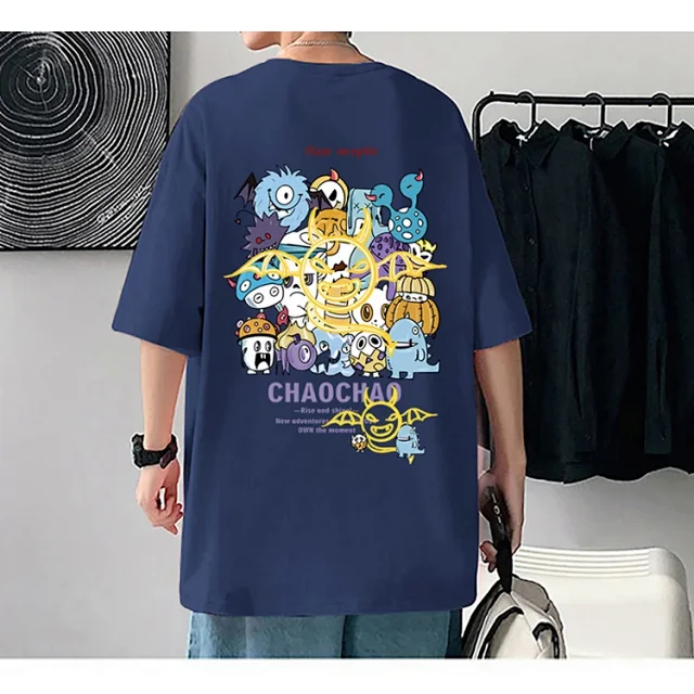 Men's Loose Fit Cotton Graphic T-Shirt Detail