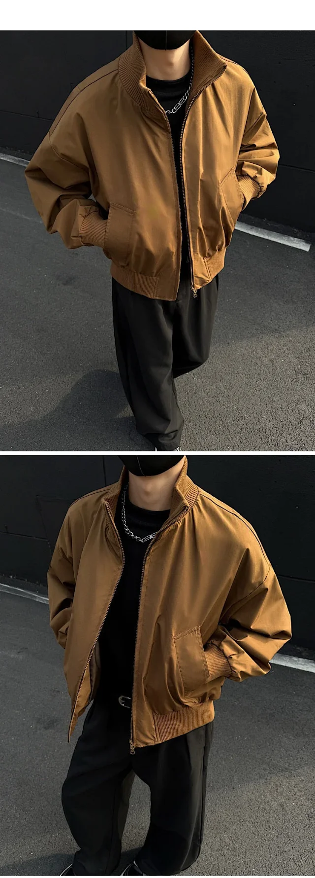 Men's Vintage Oversized Bomber Jacket Detail