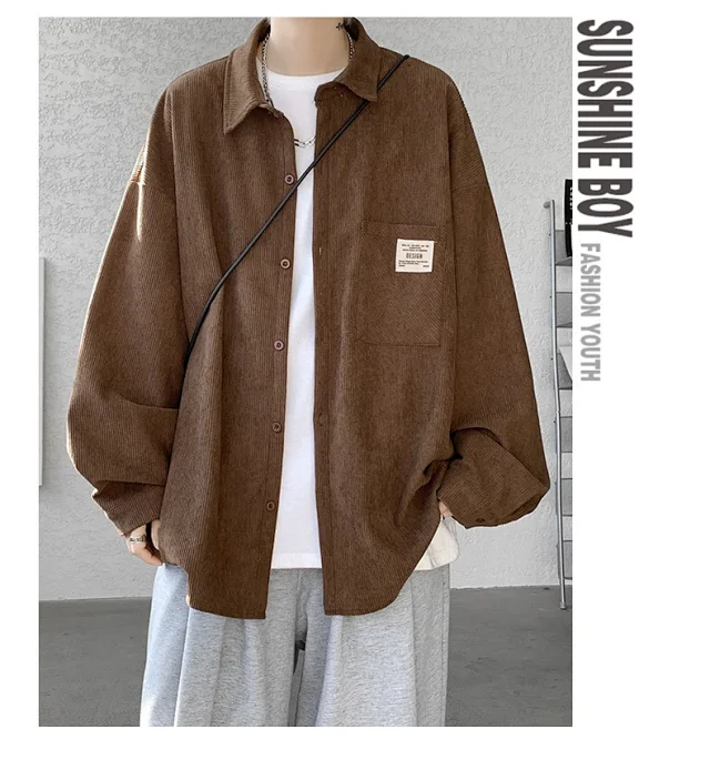 Men's Vintage Corduroy Long Sleeve Shirt Detail