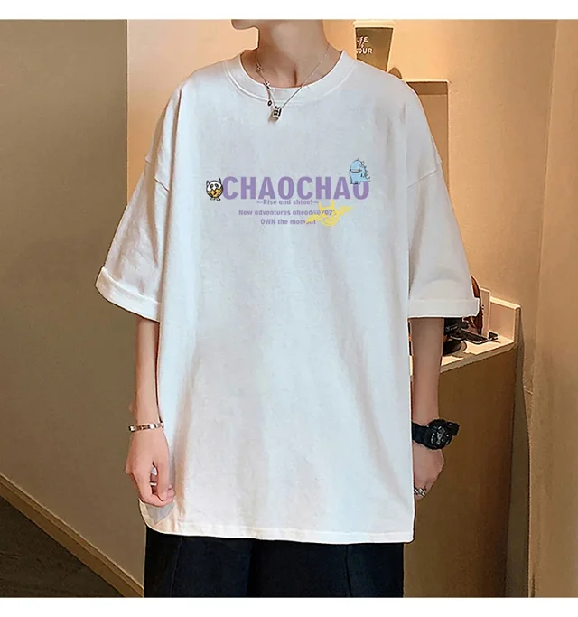 Men's Loose Fit Cotton Graphic T-Shirt Detail