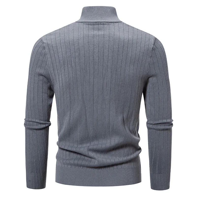Ruisheng Men's Slim Stand Collar Cardigan