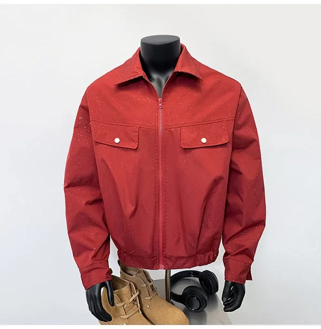 Starry Sky Men's Edgy Flight Jacket Detail