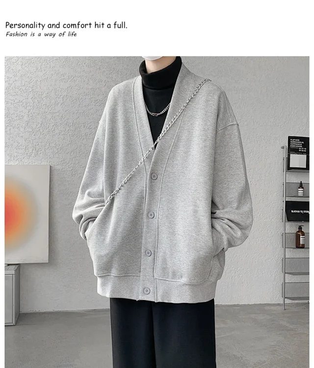 Men's Spring/Fall Cotton Knit Cardigan Detail
