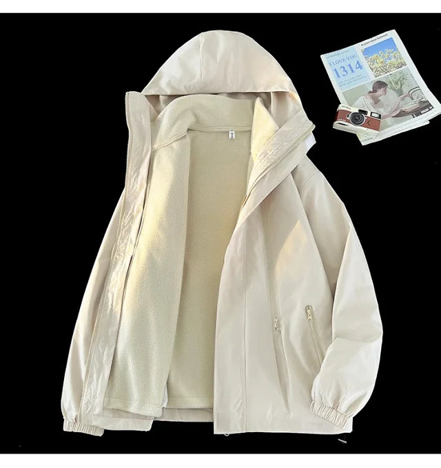 Windproof Waterproof Fleece-Lined Couple's 3-in-1 Jacket Detail