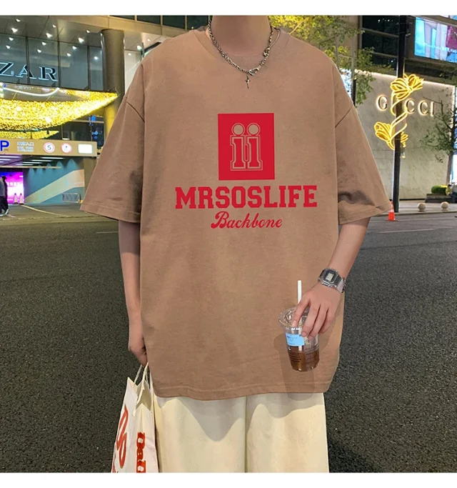 Men's Heavyweight Cotton Oversized T-Shirt Detail