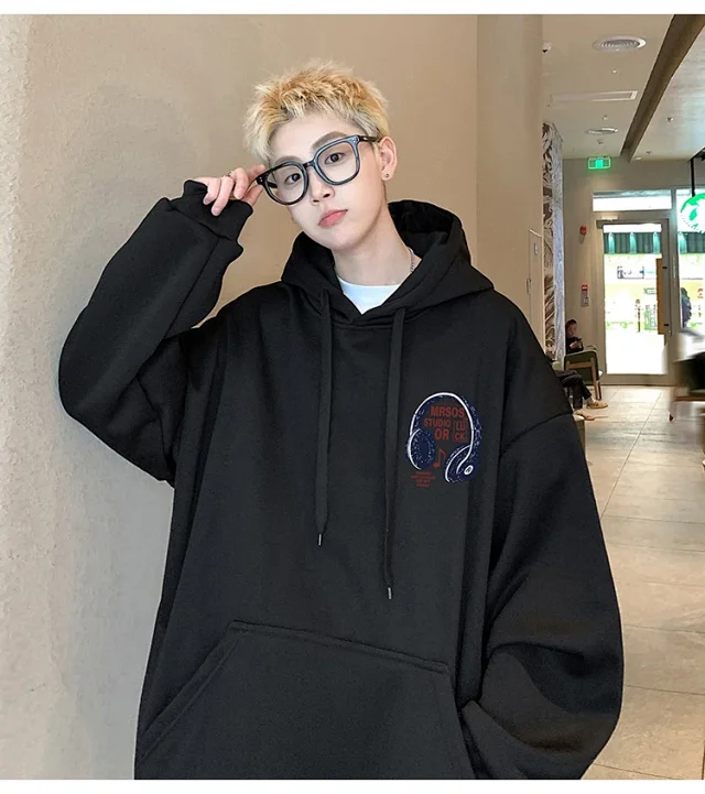 2025 Men's Cotton Hoodie (Hong Kong Style, Loose, Streetwear) Detail
