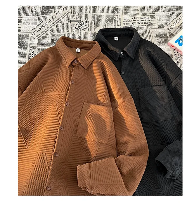 Japanese-Style Vintage Men's Corduroy Shirt Detail