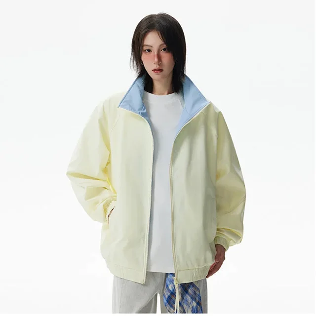 Cleanfit Color Block Retro Baseball Jacket Detail
