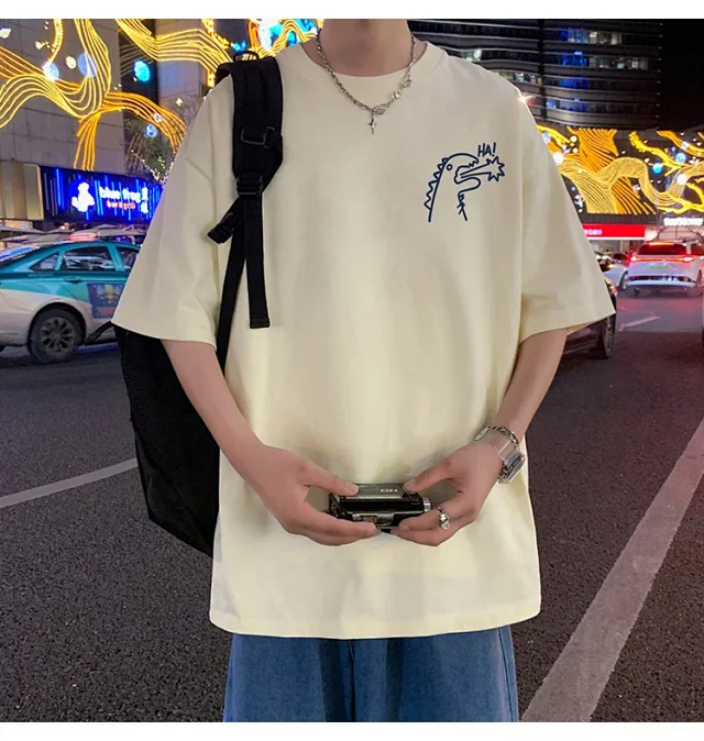 2025 Summer Men's Cotton Oversized T-Shirt Detail