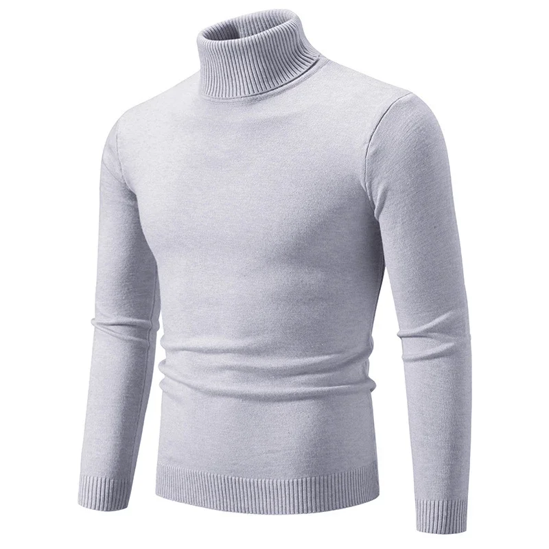 Men's Retro Minimalist Solid Turtleneck Knit