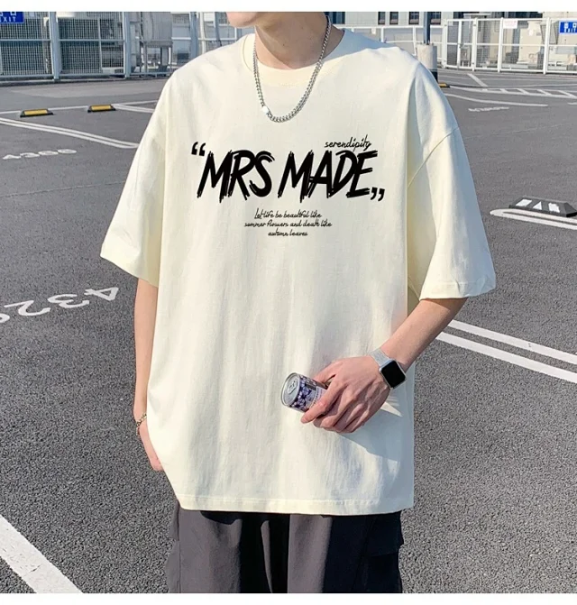 New Men's Heavyweight Cotton Oversize Tee Detail