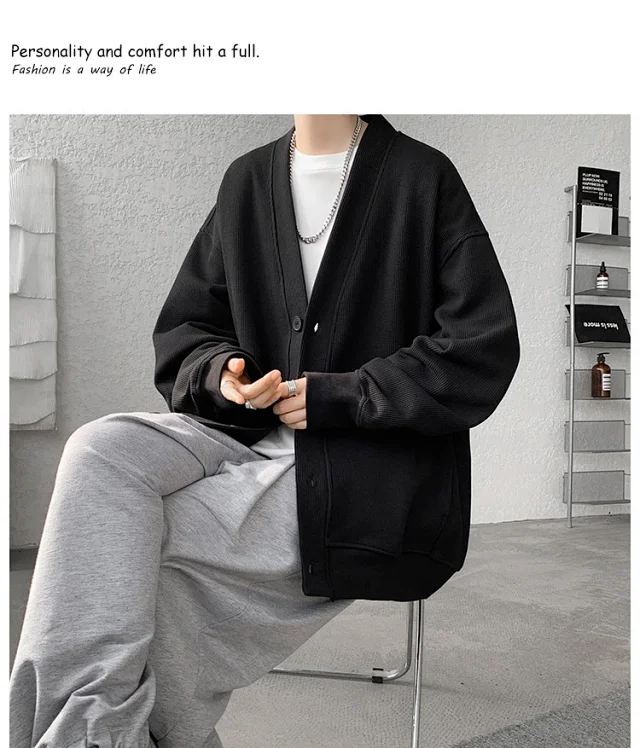 Men's Spring/Fall Cotton Knit Cardigan Detail