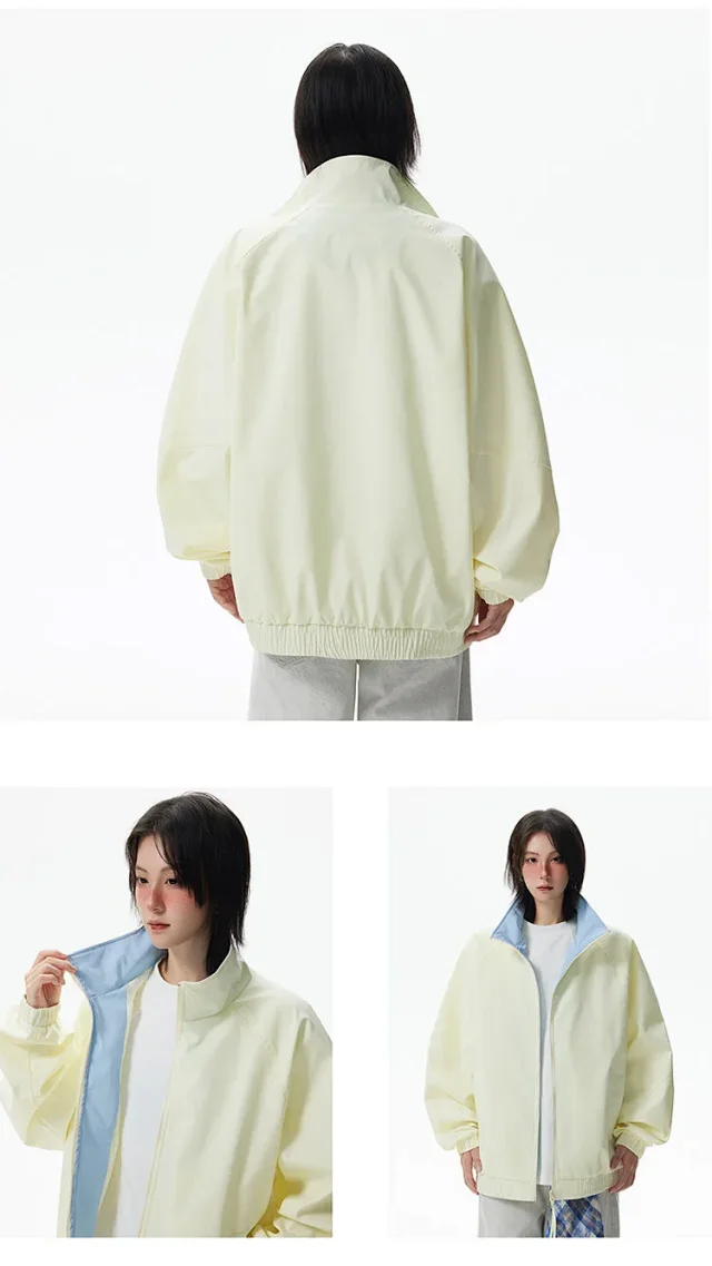 Cleanfit Color Block Retro Baseball Jacket Detail