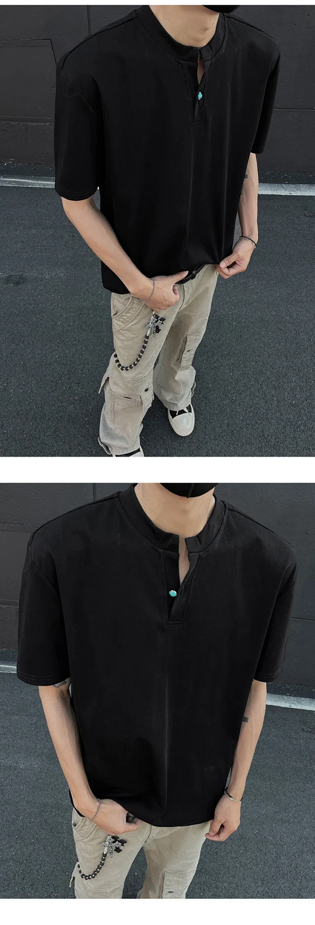 Men's Vintage Henley Short-Sleeve T-Shirt Detail