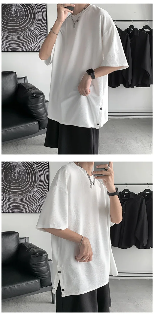 Men's 2025 Oversized Summer T - Shirt (Ins Hong Kong Style) Detail
