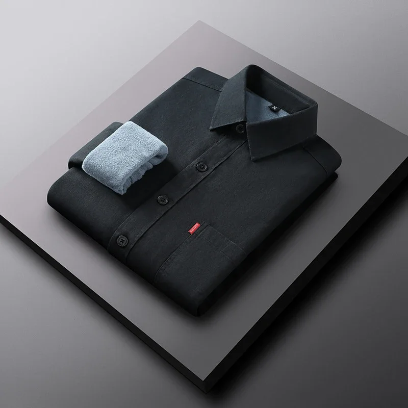 Men's Fleece-Lined Cotton Winter Work Shirt