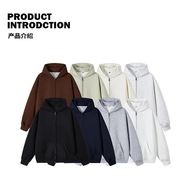 Couple's American Retro Heavyweight Double-Zip Hoodie Detail