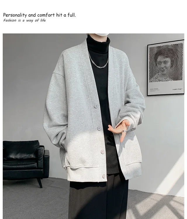 Men's Spring/Fall Cotton Knit Cardigan Detail