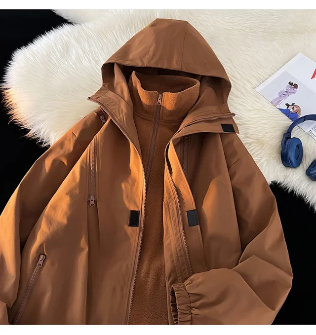 Windproof Waterproof Fleece-Lined Couple's 3-in-1 Jacket Detail