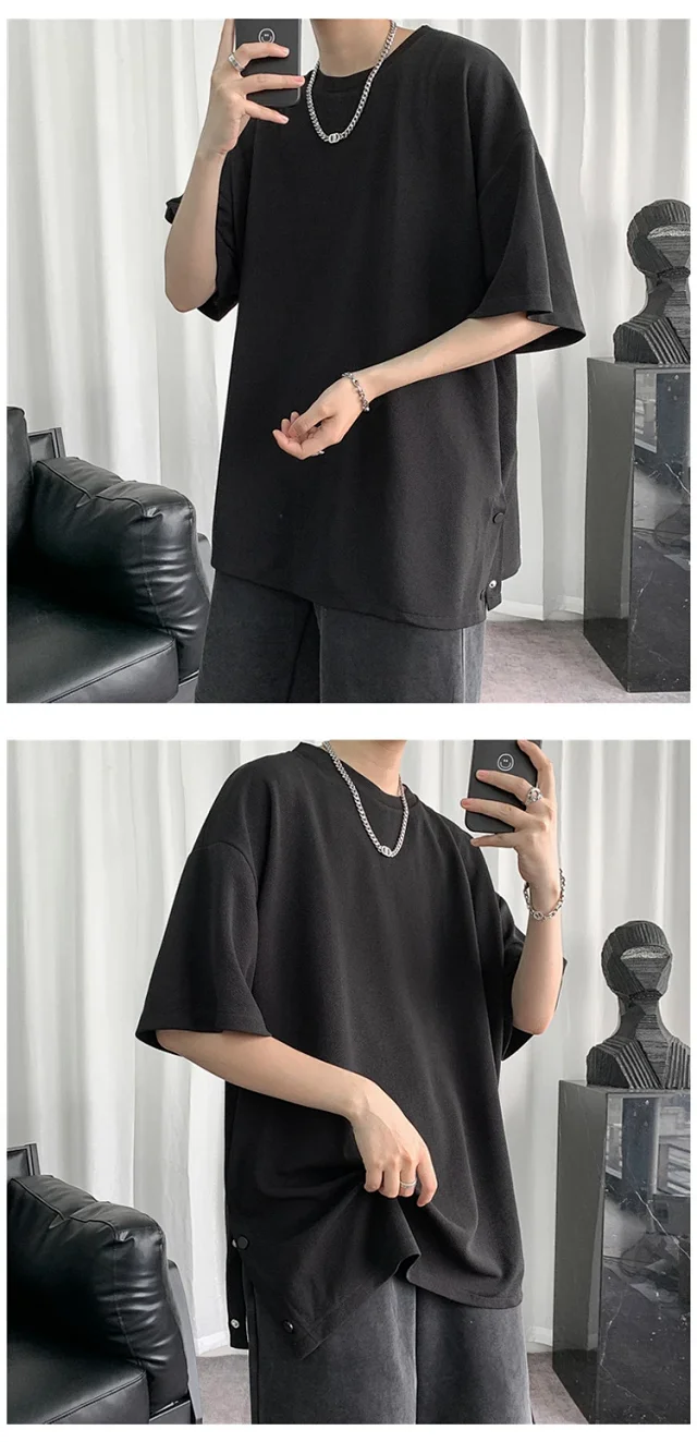 Men's 2025 Oversized Summer T - Shirt (Ins Hong Kong Style) Detail