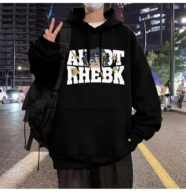 Men's Heavyweight Cotton Fleece Hoodie Fall Winter Detail