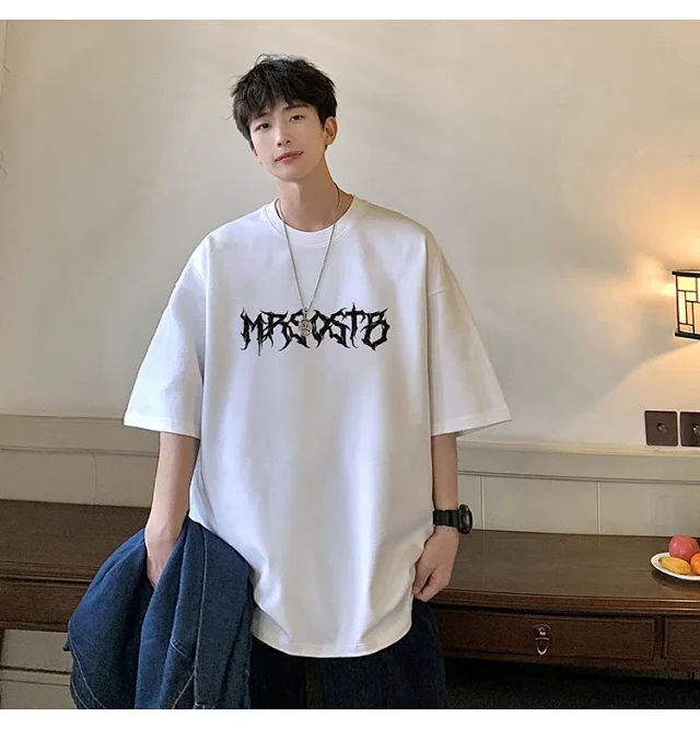 Oversized Retro Heavyweight Cotton Men's Tee Detail