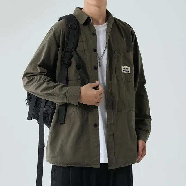 Men's Wrinkle-Free Work Shirt Loose Fit Detail