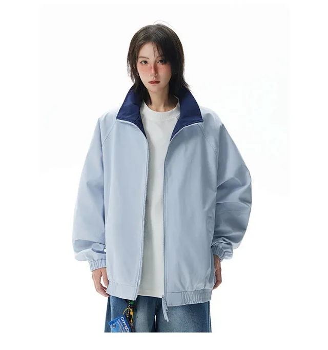 Cleanfit Color Block Retro Baseball Jacket Detail